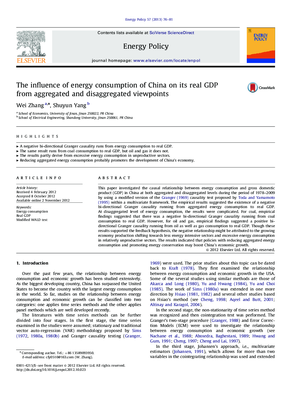The influence of energy consumption of China on its real GDP from aggregated and disaggregated viewpoints