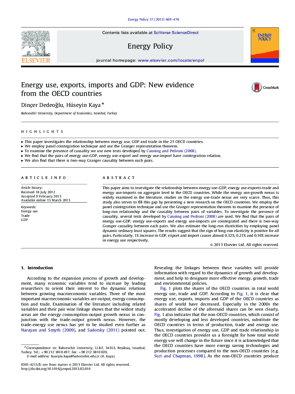 Energy use, exports, imports and GDP: New evidence from the OECD countries