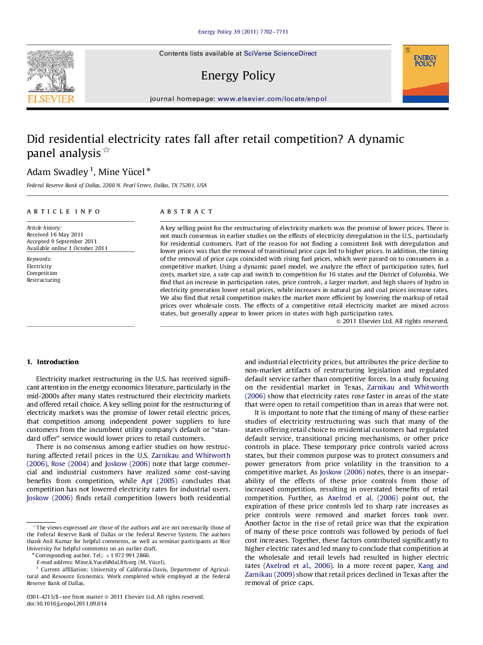 Did residential electricity rates fall after retail competition? A dynamic panel analysis 