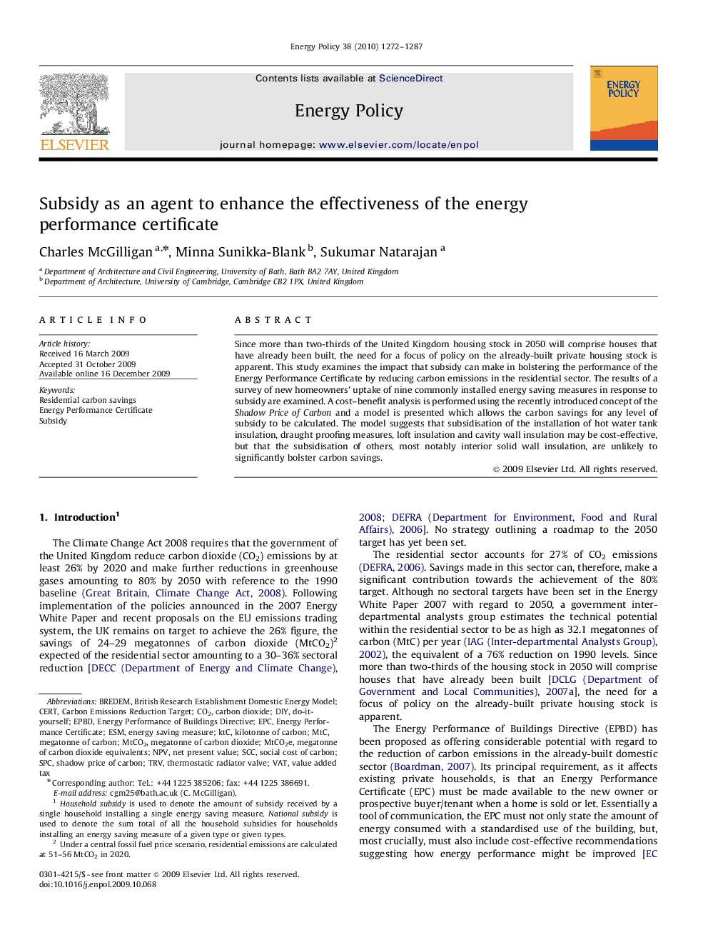 Subsidy as an agent to enhance the effectiveness of the energy performance certificate