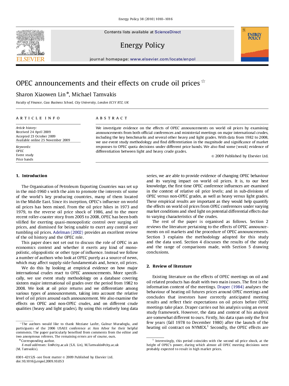 OPEC announcements and their effects on crude oil prices 