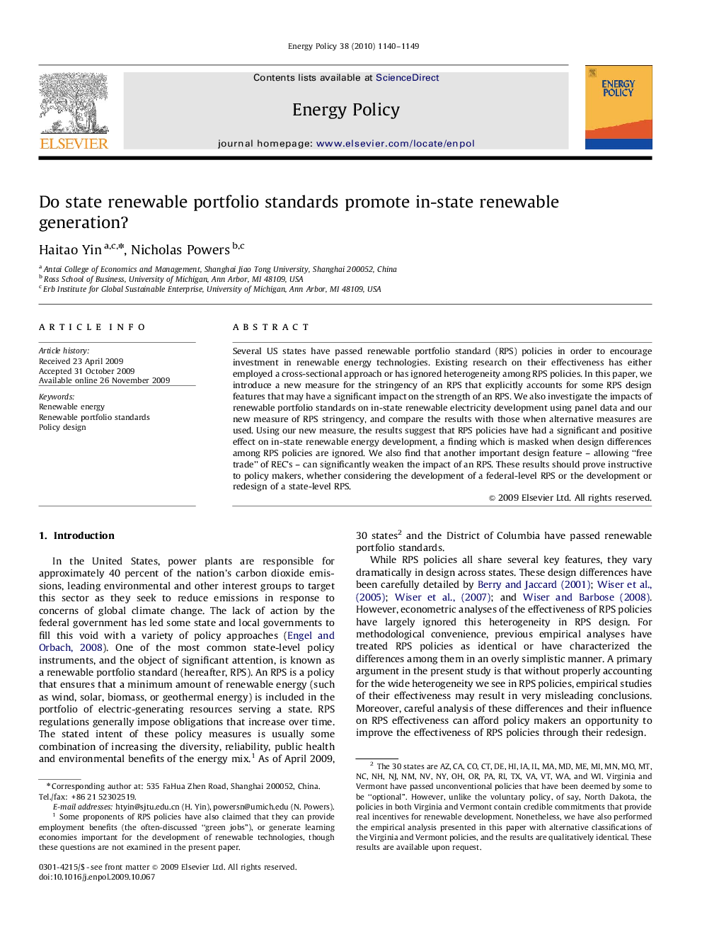 Do state renewable portfolio standards promote in-state renewable generationʔ