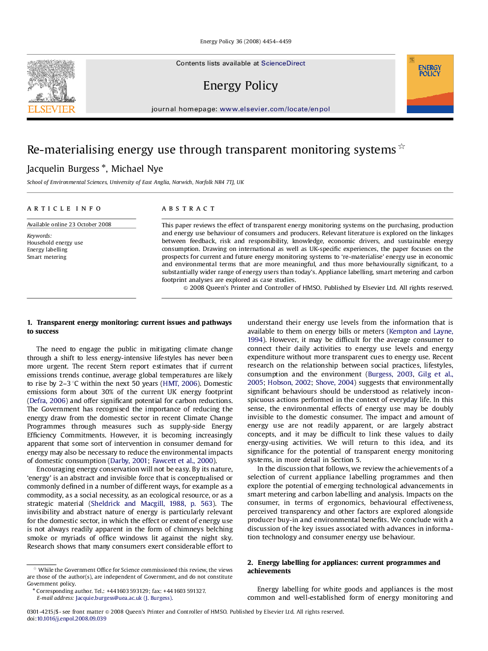 Re-materialising energy use through transparent monitoring systems 