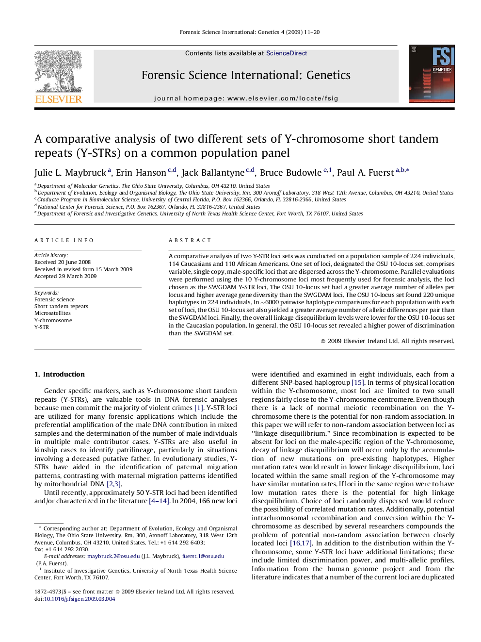 A comparative analysis of two different sets of Y-chromosome short tandem repeats (Y-STRs) on a common population panel