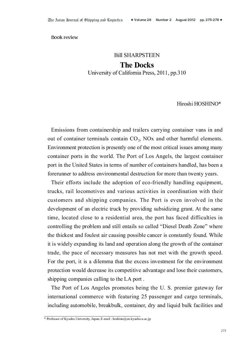 Bill SHARPSTEEN The Docks University of California Press, 2011, pp.310