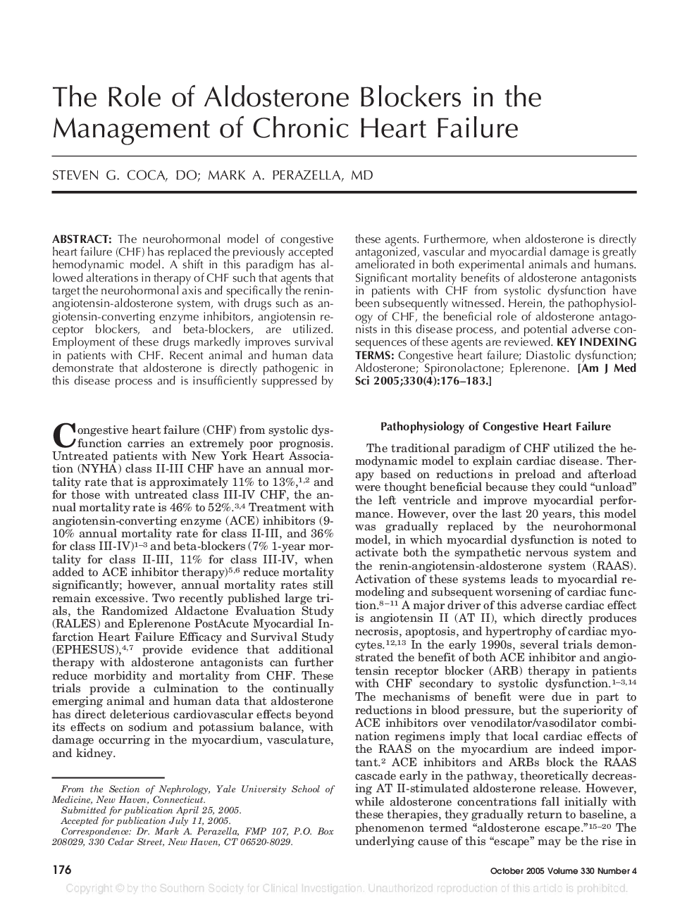 The Role of Aldosterone Blockers in the Management of Chronic Heart Failure