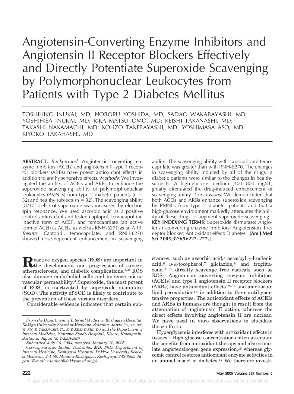 Angiotensin-Converting Enzyme Inhibitors and Angiotensin II Receptor Blockers Effectively and Directly Potentiate Superoxide Scavenging by Polymorphonuclear Leukocytes from Patients with Type 2 Diabetes Mellitus