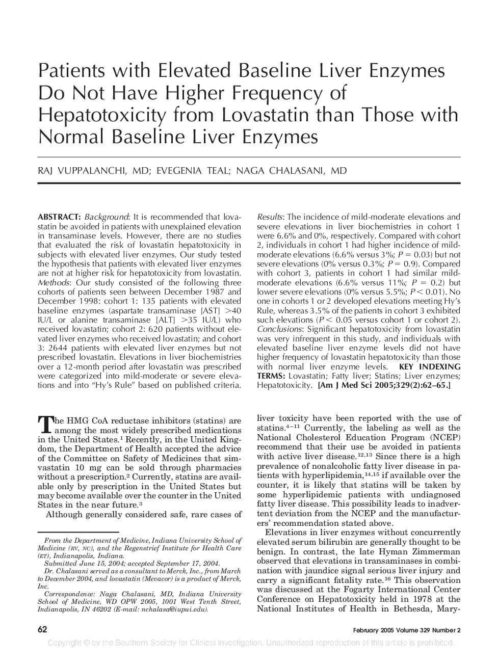 Patients with Elevated Baseline Liver Enzymes Do Not Have Higher Frequency of Hepatotoxicity from Lovastatin than Those with Normal Baseline Liver Enzymes