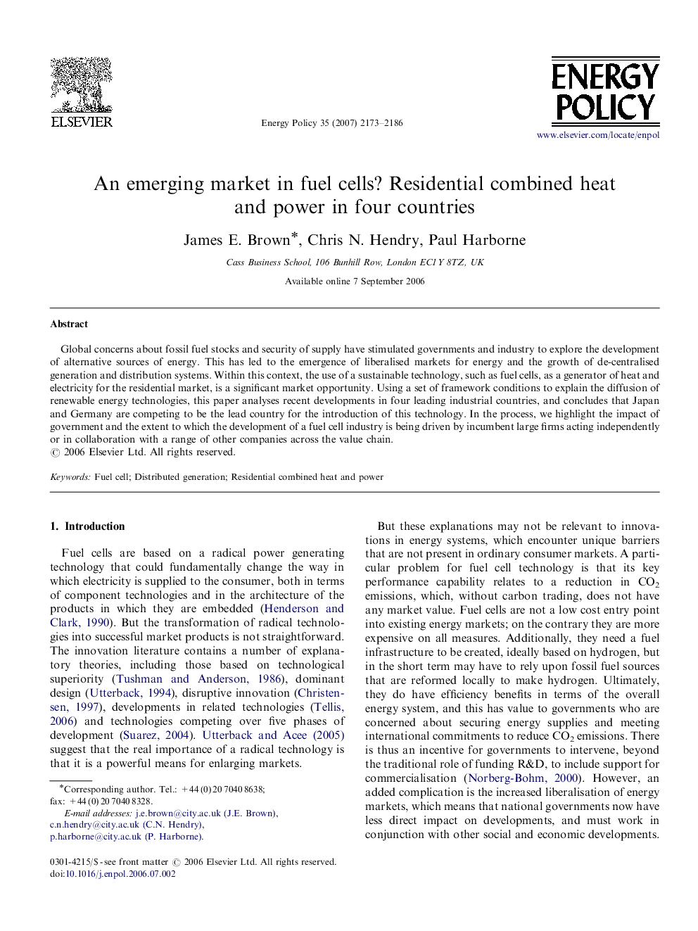 An emerging market in fuel cells? Residential combined heat and power in four countries