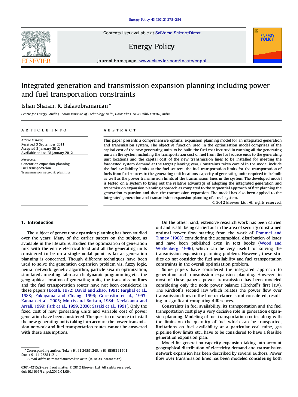 Integrated generation and transmission expansion planning including power and fuel transportation constraints