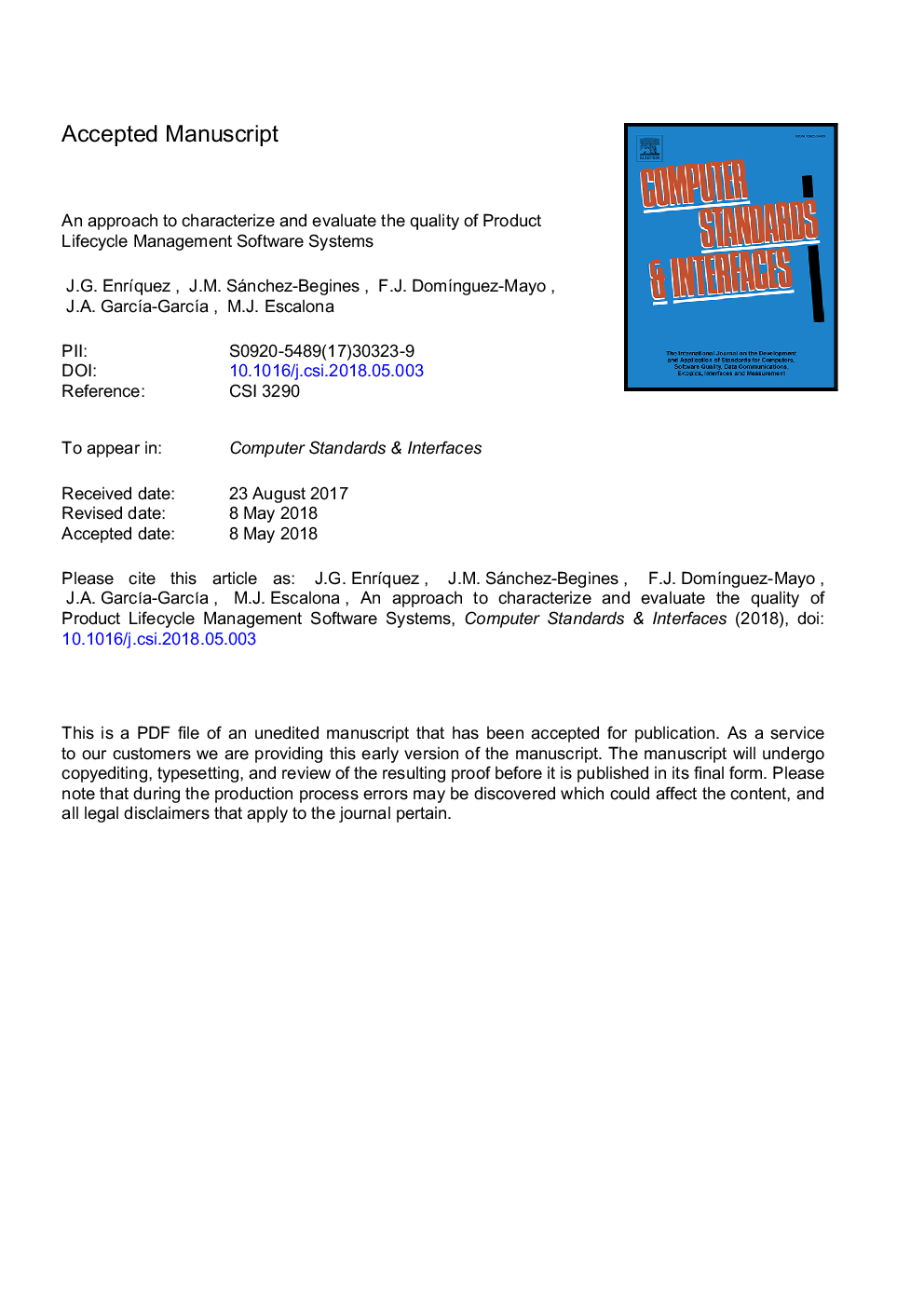 An approach to characterize and evaluate the quality of Product Lifecycle Management Software Systems