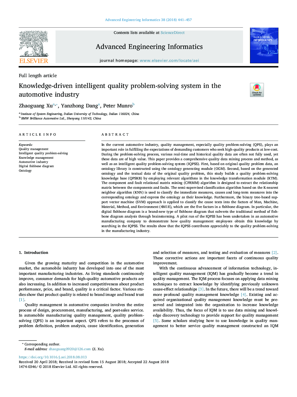 Knowledge-driven intelligent quality problem-solving system in the automotive industry