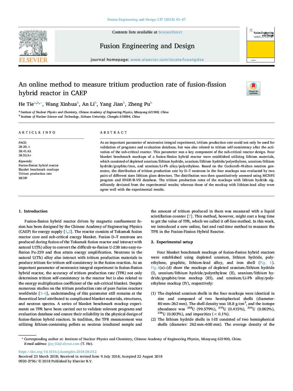 An online method to measure tritium production rate of fusion-fission hybrid reactor in CAEP