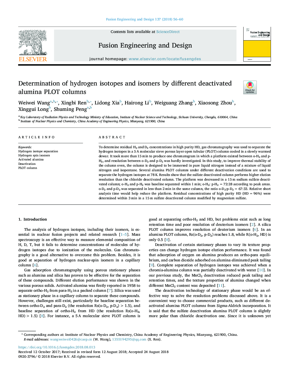 Determination of hydrogen isotopes and isomers by different deactivated alumina PLOT columns