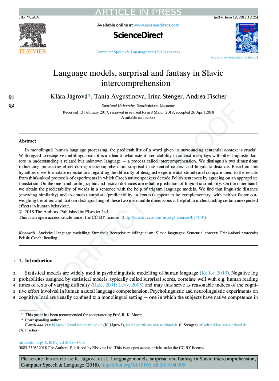 Language models, surprisal and fantasy in Slavic intercomprehension