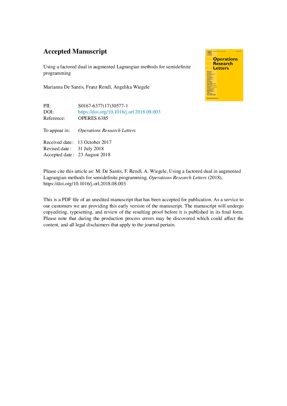 Using a factored dual in augmented Lagrangian methods for semidefinite programming