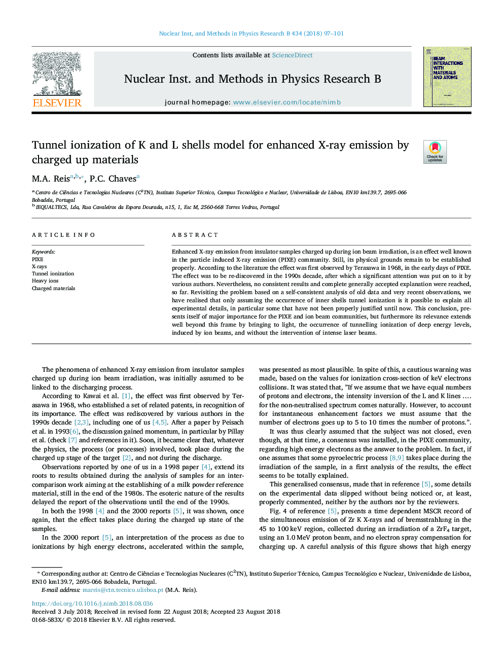 Tunnel ionization of K and L shells model for enhanced X-ray emission by charged up materials