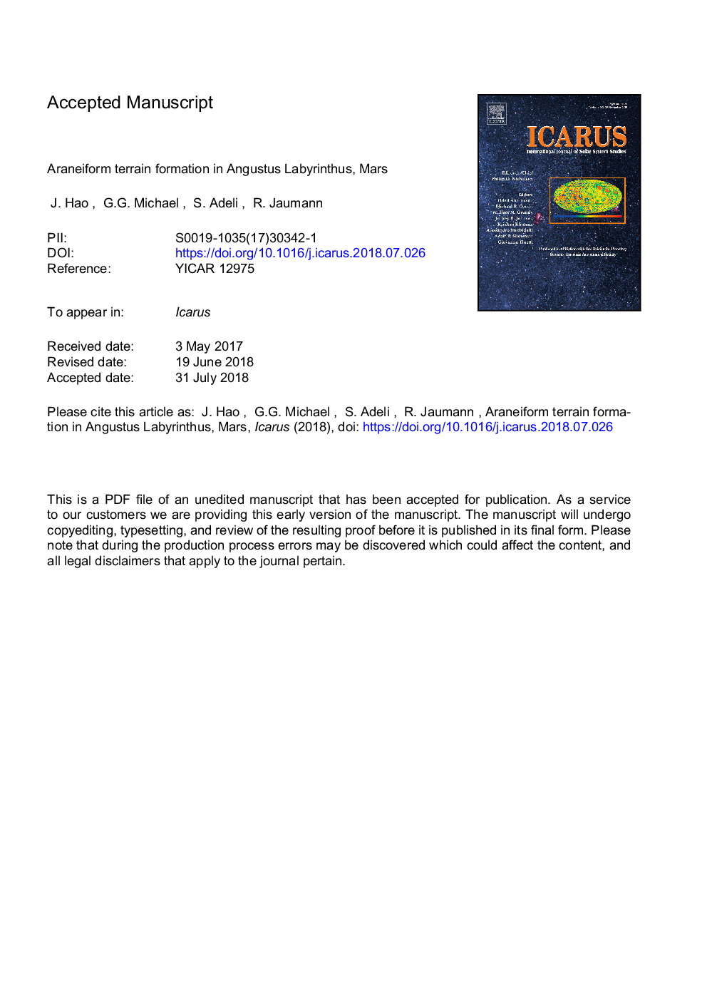 Araneiform terrain formation in Angustus Labyrinthus, Mars