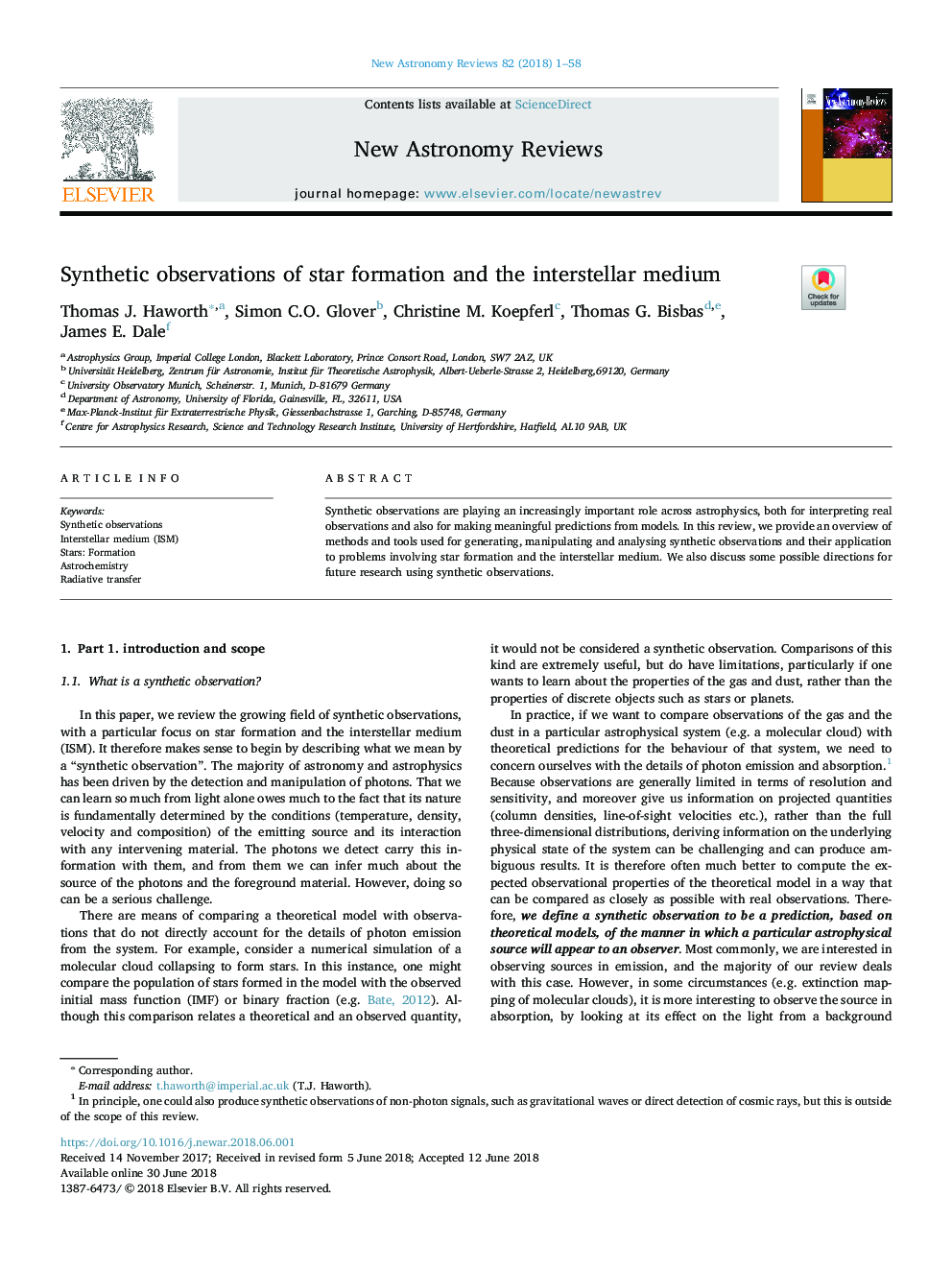 Synthetic observations of star formation and the interstellar medium