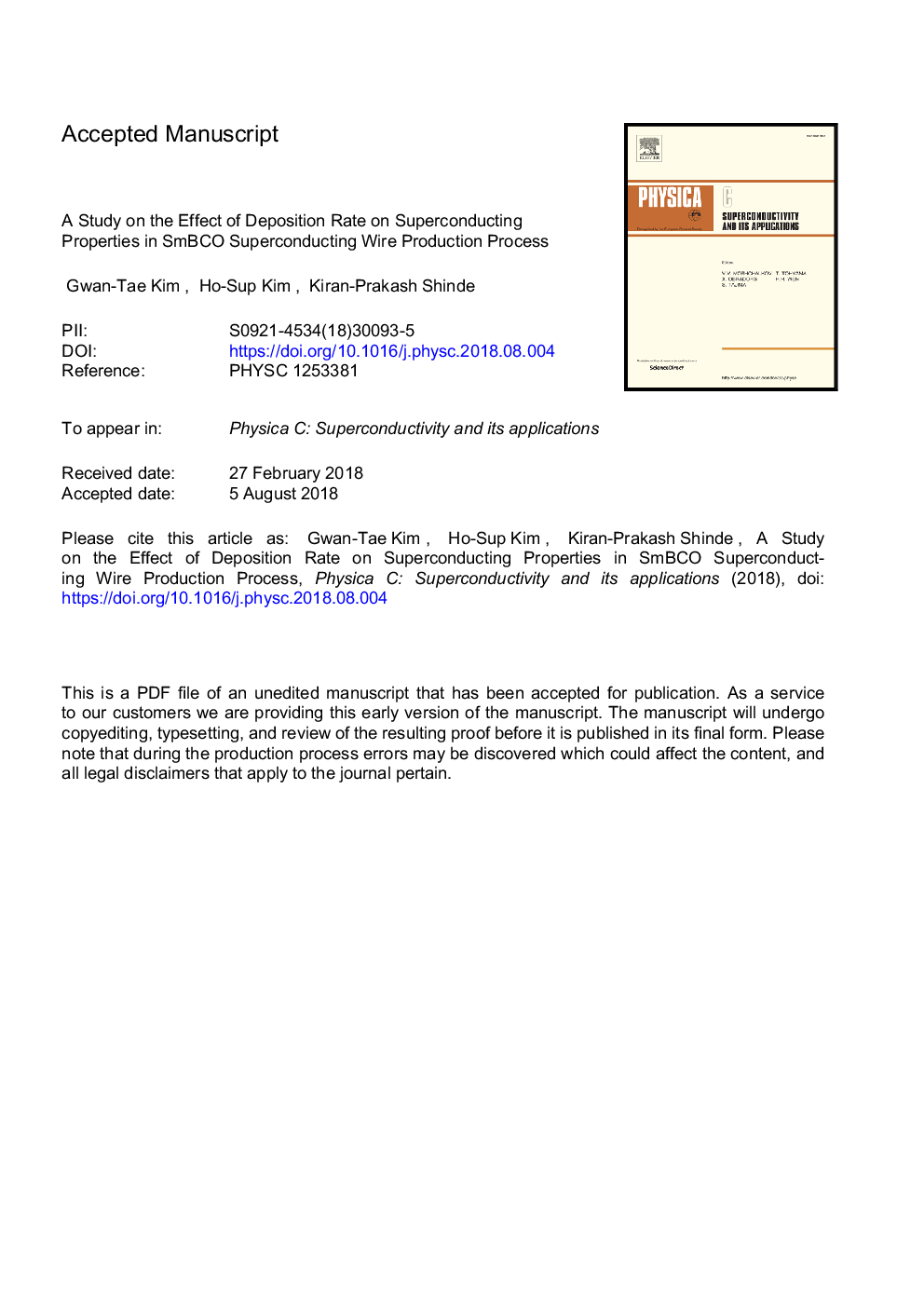 A study on the effect of deposition rate on superconducting properties in SmBCO superconducting wire production process