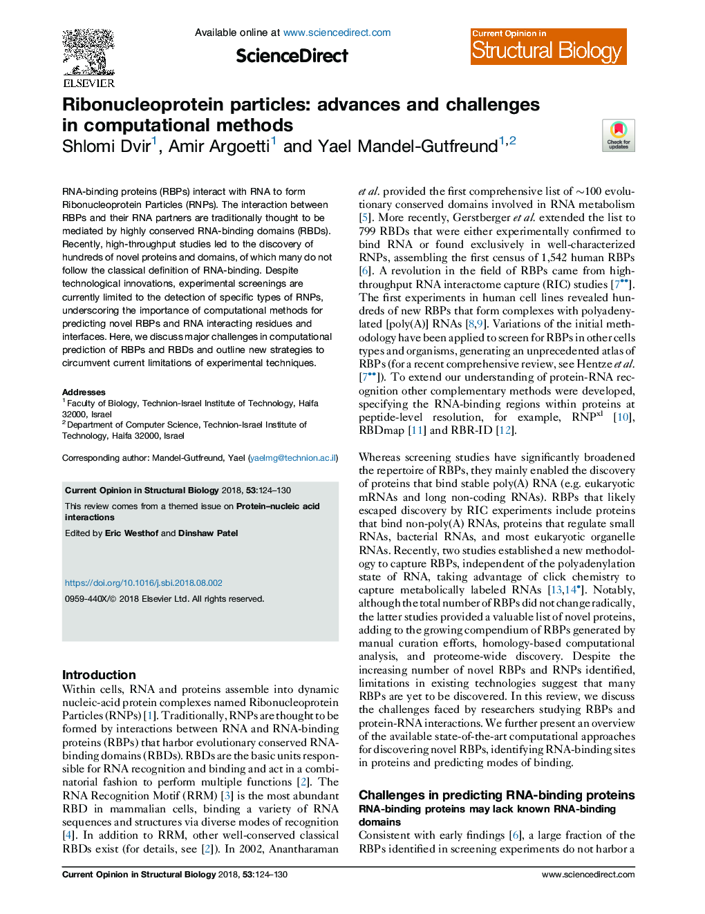 Ribonucleoprotein particles: advances and challenges in computational methods