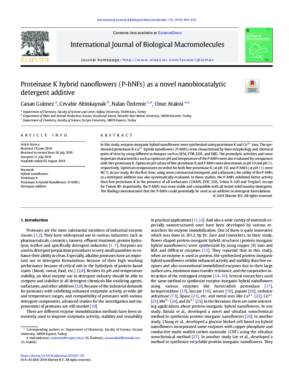 Proteinase K hybrid nanoflowers (P-hNFs) as a novel nanobiocatalytic detergent additive