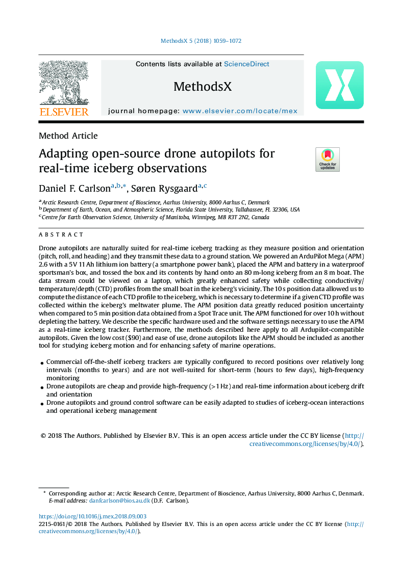 Adapting open-source drone autopilots for real-time iceberg observations