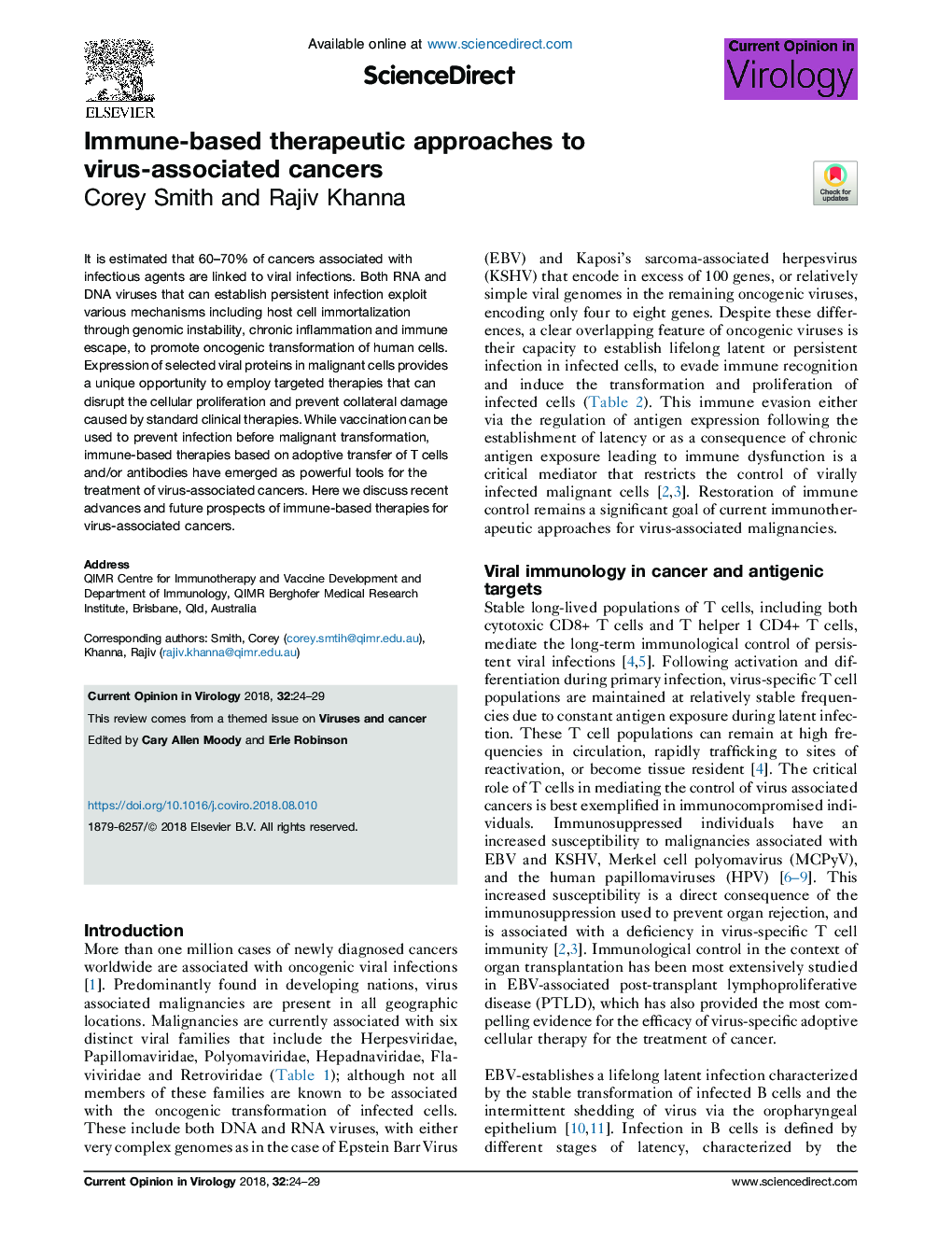 Immune-based therapeutic approaches to virus-associated cancers