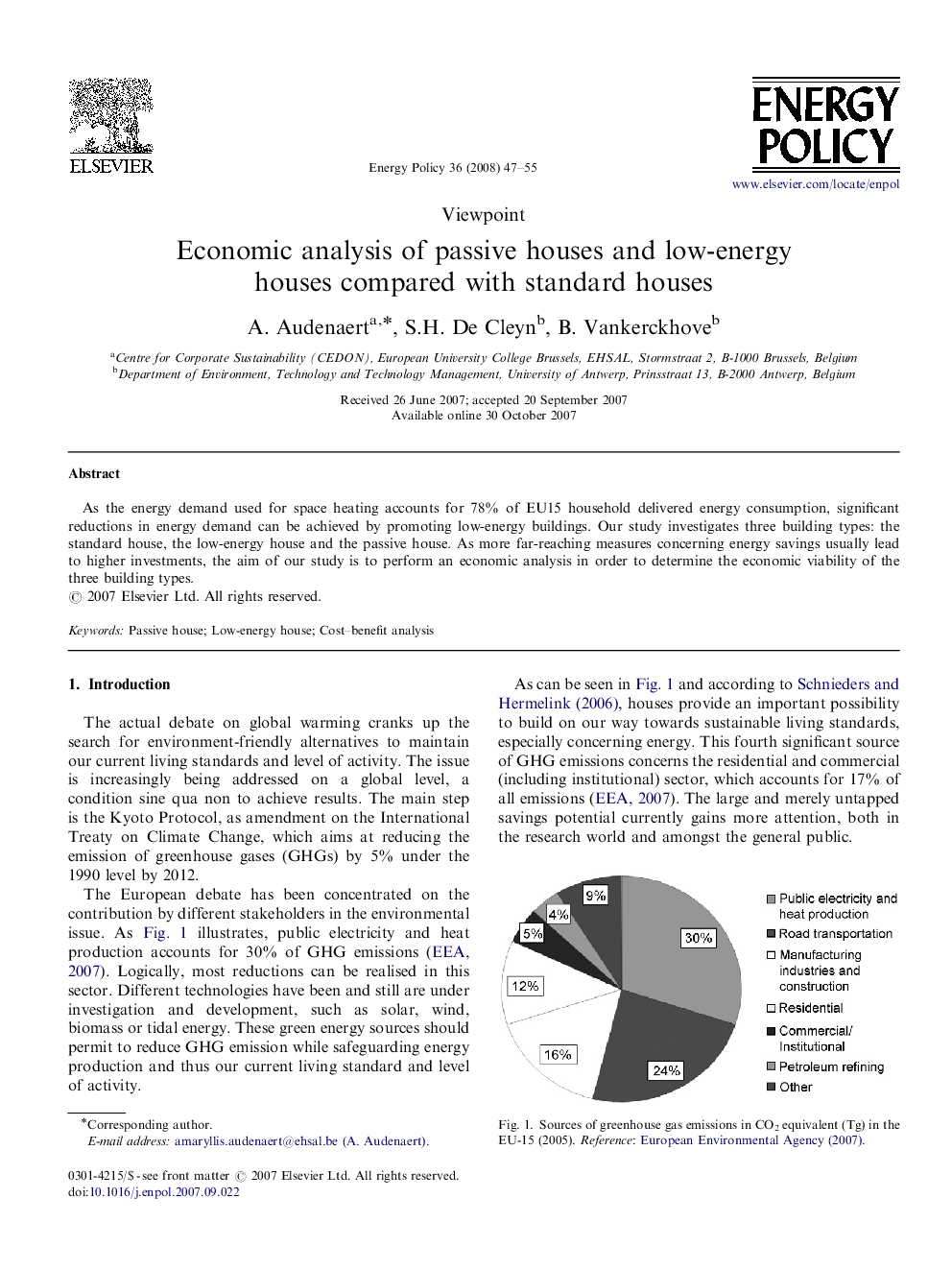 عکس صفحه اول مقاله: Economic analysis of passive houses and low-energy houses compared with standard houses Economic analysis of passive houses and low-energy houses compared with standard houses