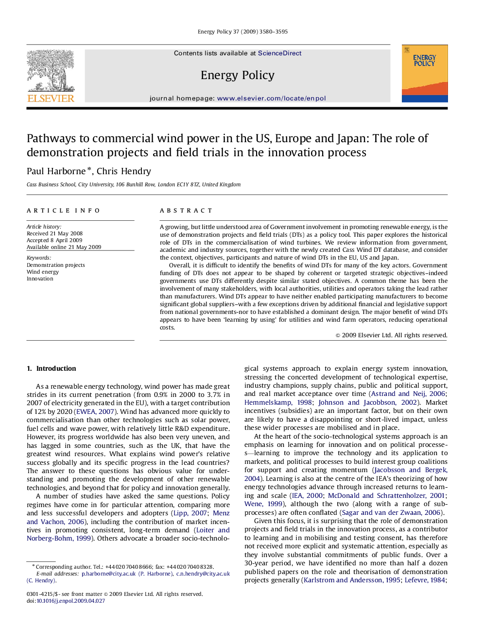 Pathways to commercial wind power in the US, Europe and Japan: The role of demonstration projects and field trials in the innovation process