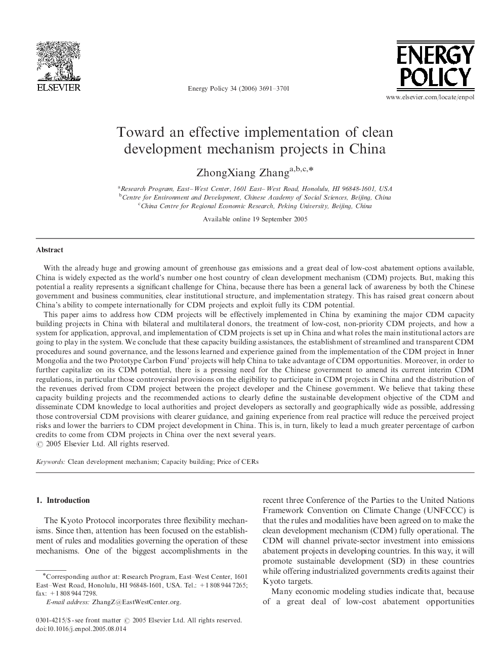 Toward an effective implementation of clean development mechanism projects in China