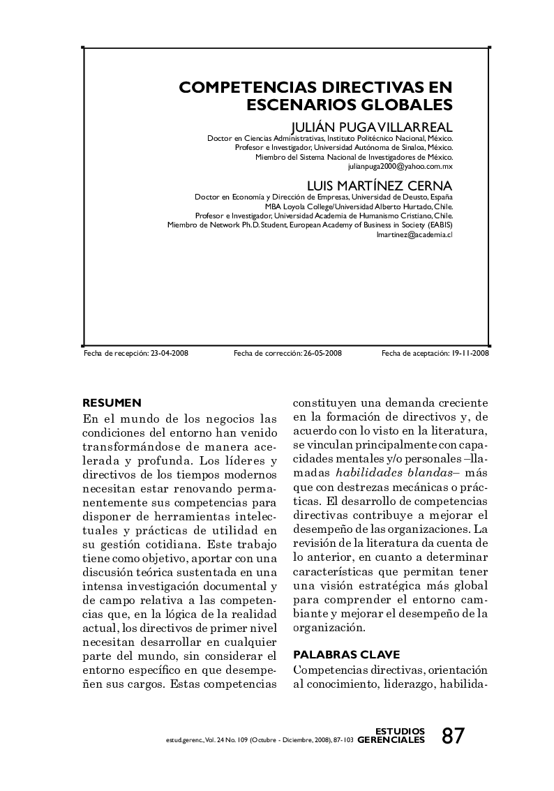 Competencias Directivas En Escenarios Globales