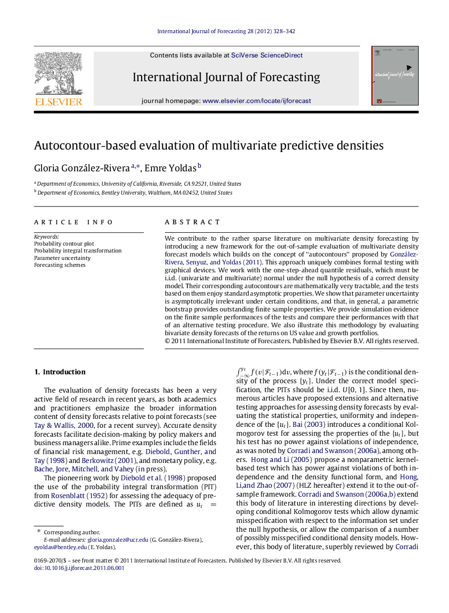 Autocontour-based evaluation of multivariate predictive densities