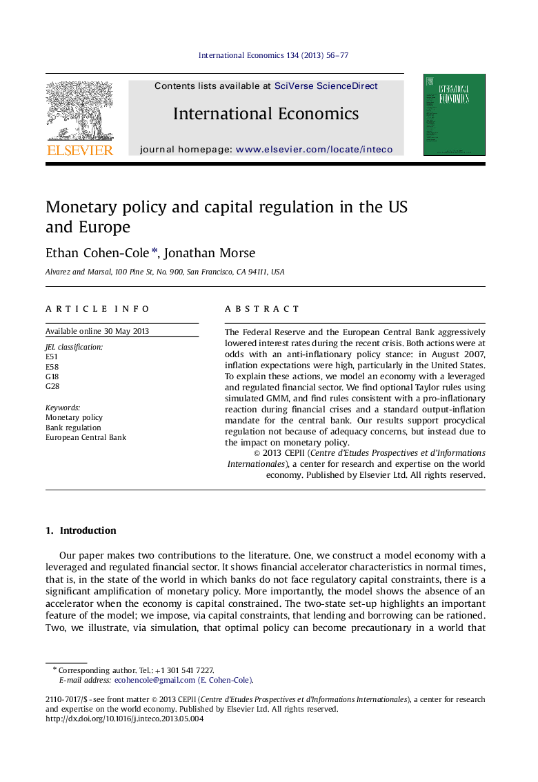 Monetary policy and capital regulation in the US and Europe