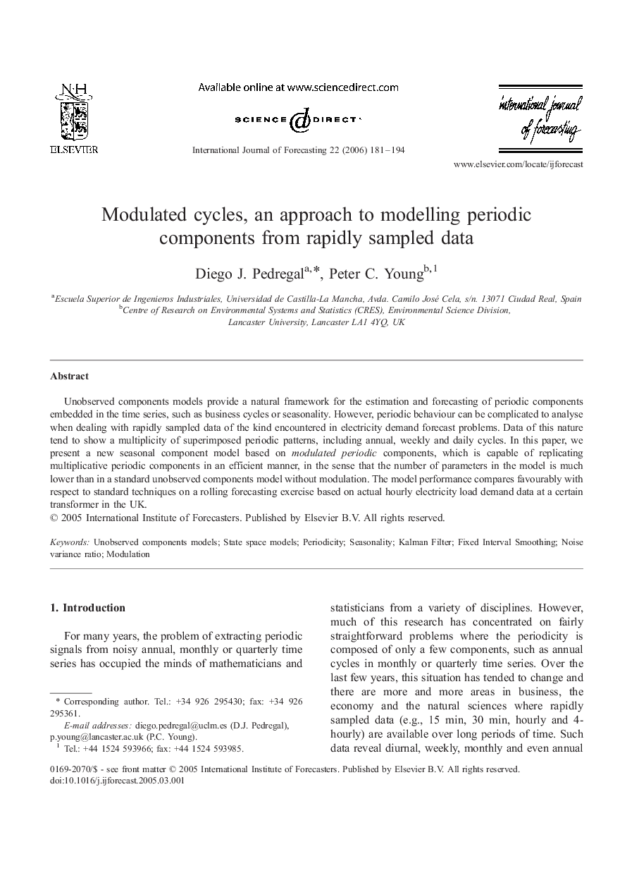 Modulated cycles, an approach to modelling periodic components from rapidly sampled data