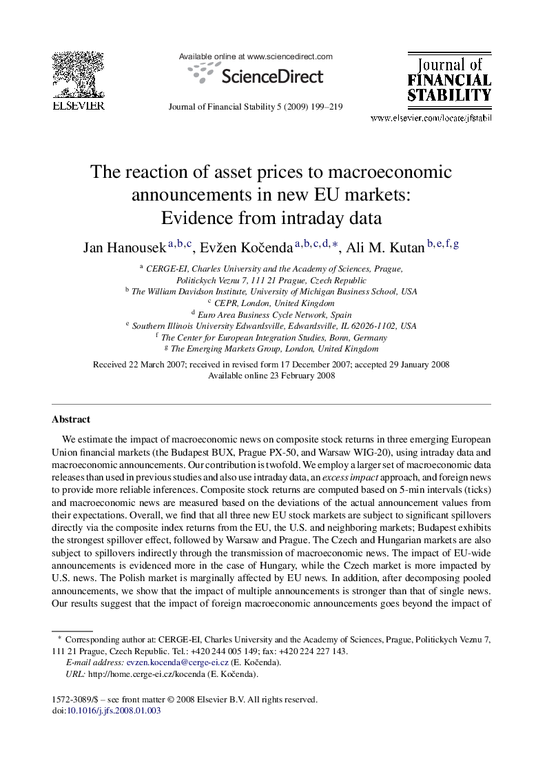 The reaction of asset prices to macroeconomic announcements in new EU markets: Evidence from intraday data