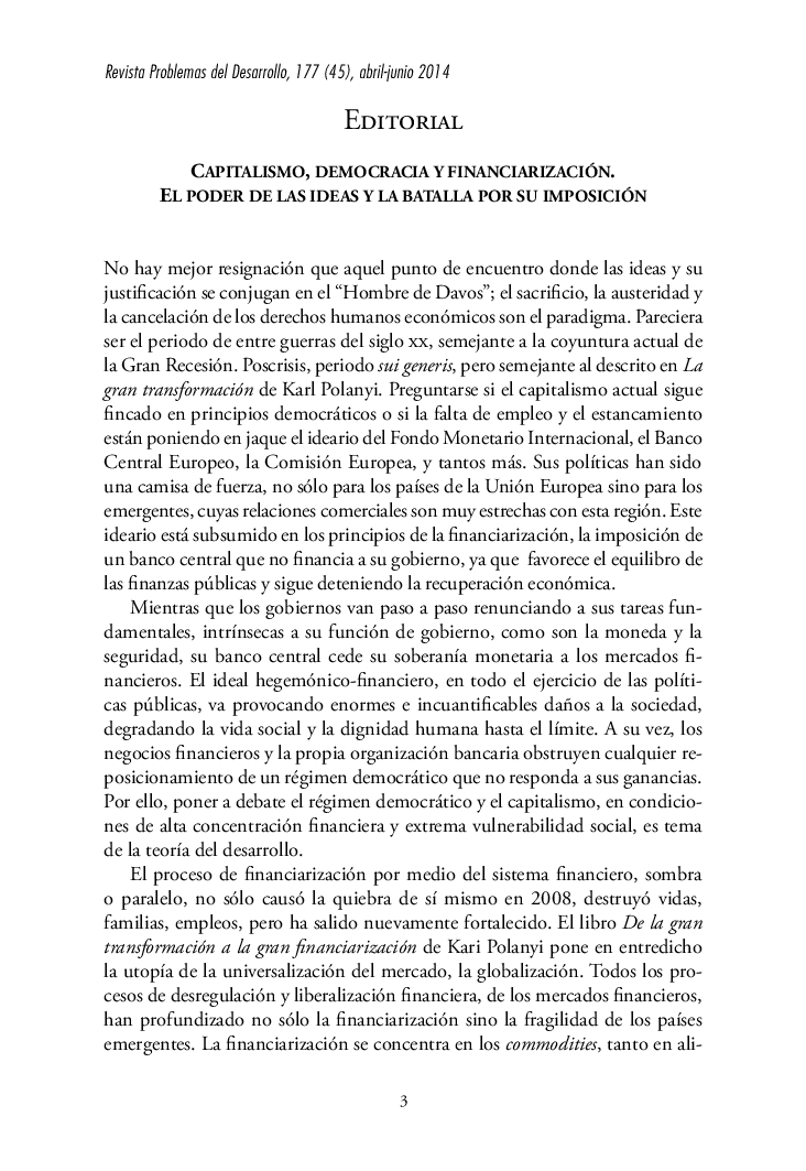 Capitalismo, democracia y financiarización. El poder de las ideas y la batalla por su imposición