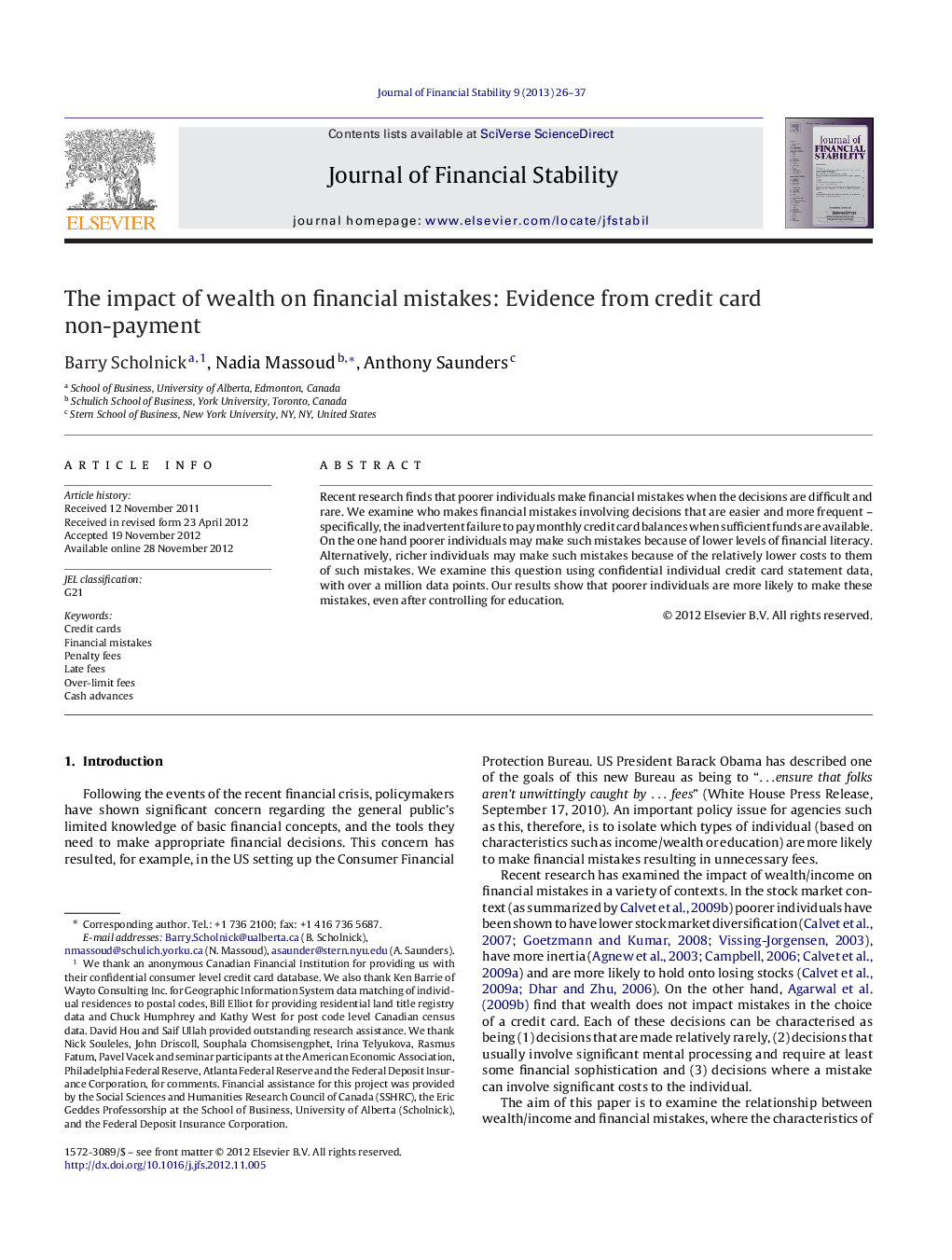 The impact of wealth on financial mistakes: Evidence from credit card non-payment