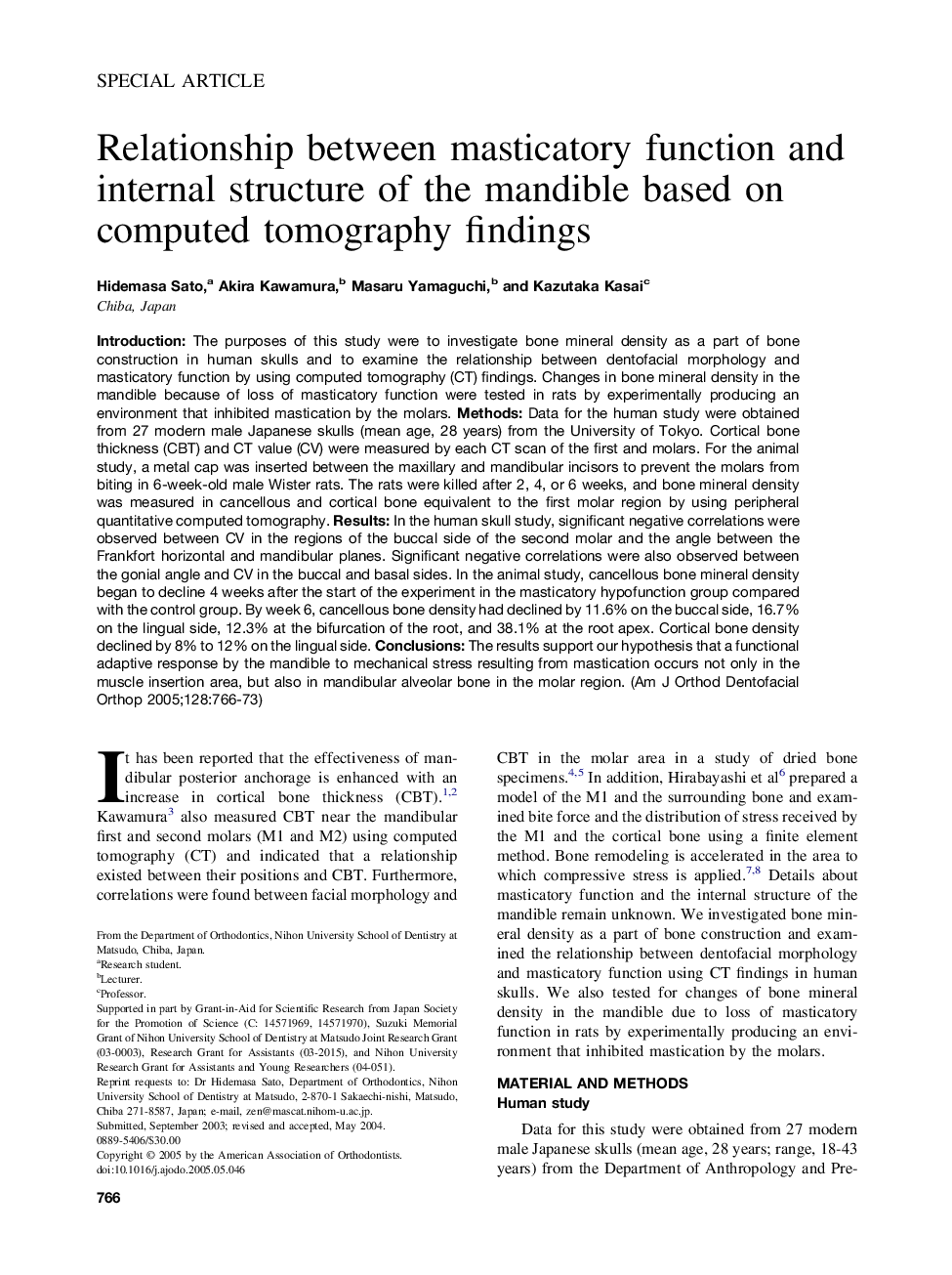 Relationship between masticatory function and internal structure of the mandible based on computed tomography findings