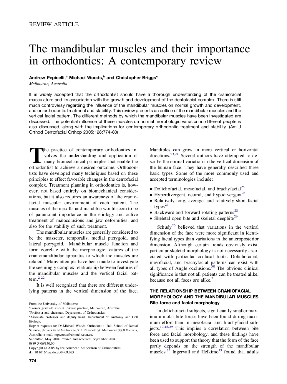 The mandibular muscles and their importance in orthodontics: A contemporary review