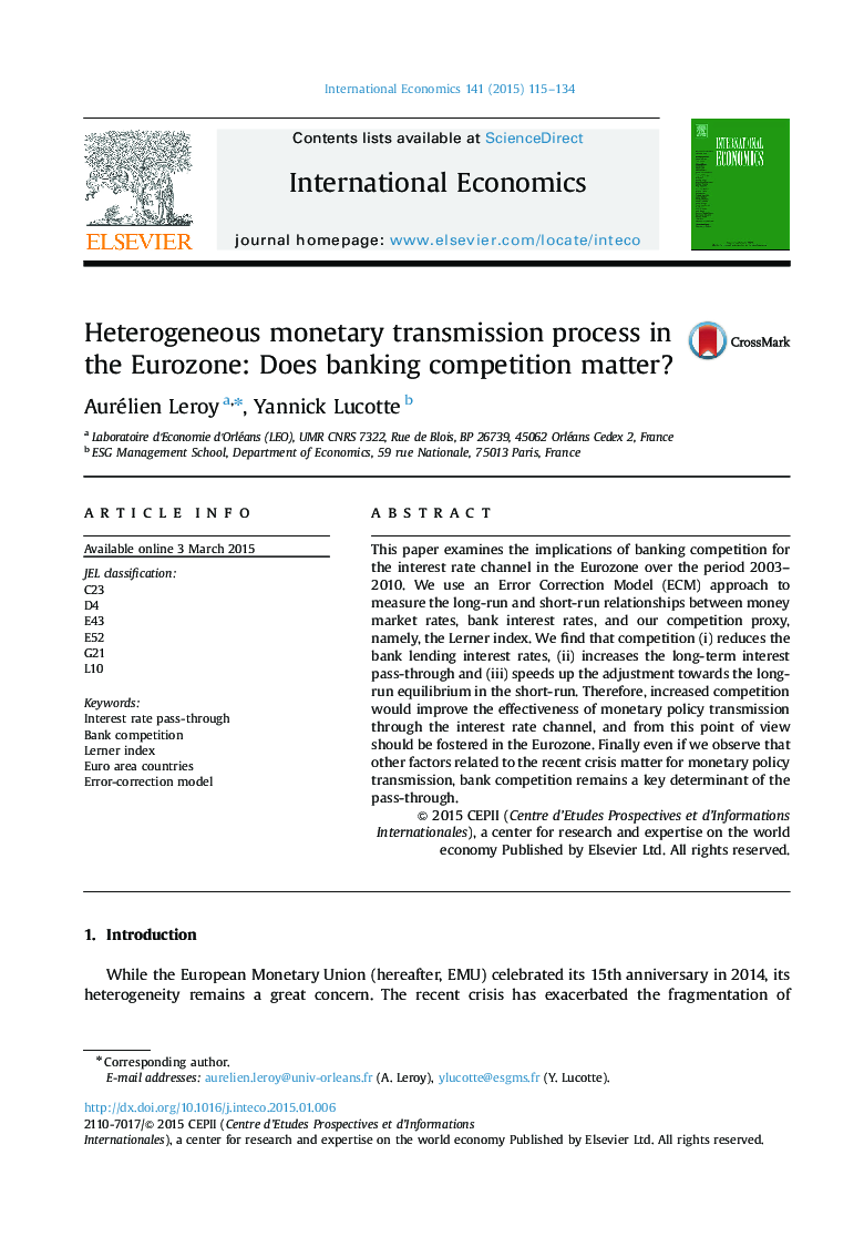 Heterogeneous monetary transmission process in the Eurozone: Does banking competition matter?