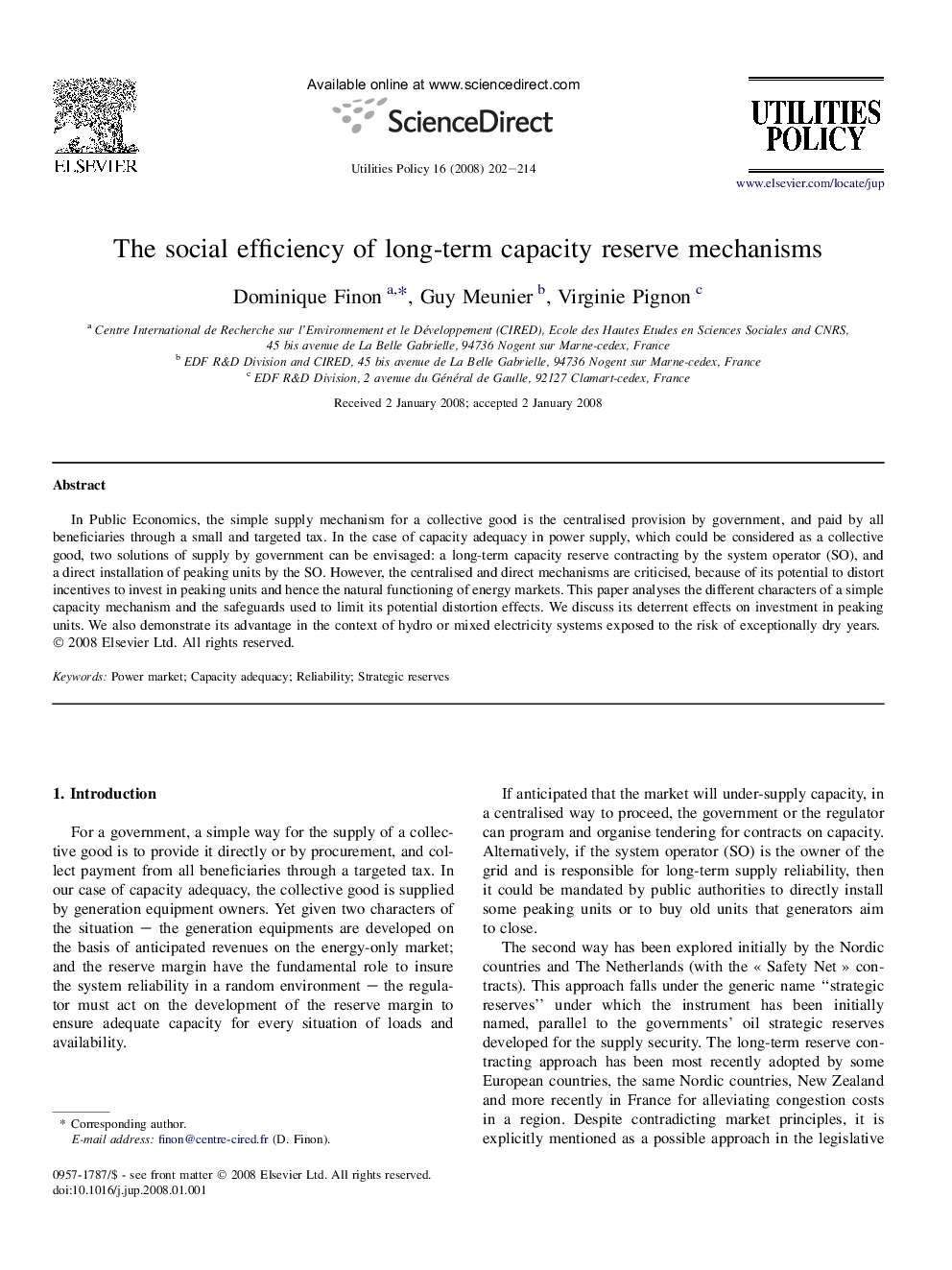 The social efficiency of long-term capacity reserve mechanisms