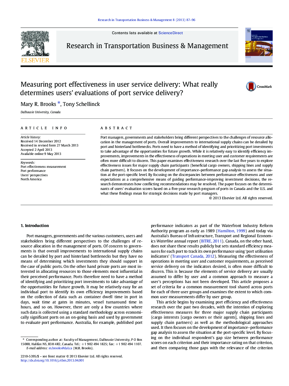 Measuring port effectiveness in user service delivery: What really determines users' evaluations of port service delivery?